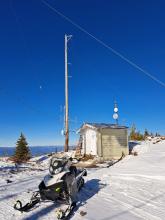 View of the repaired antenna and the shack
