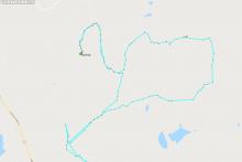 APRS track using the home-brewed snowmobile tracker